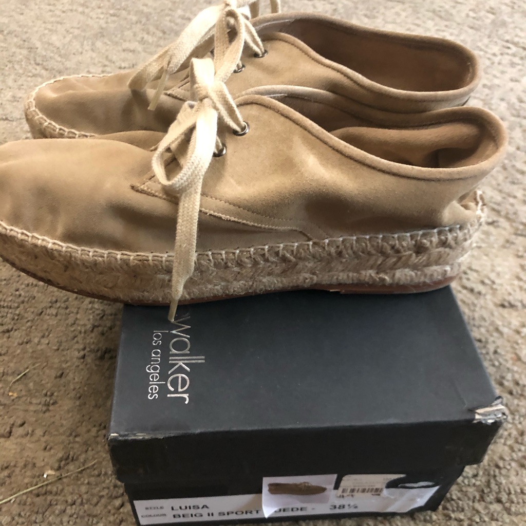 Elyse Walker Luisa Beige Suede Espadrille Shoe — image 4 of 7